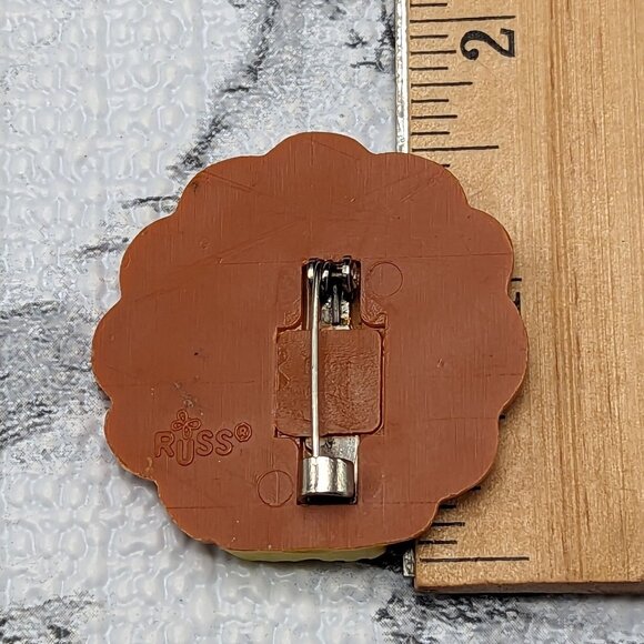 Vintage Russ "Happy Turkey Day" Pin Brooch Thanksgiving - Picture 2 of 3